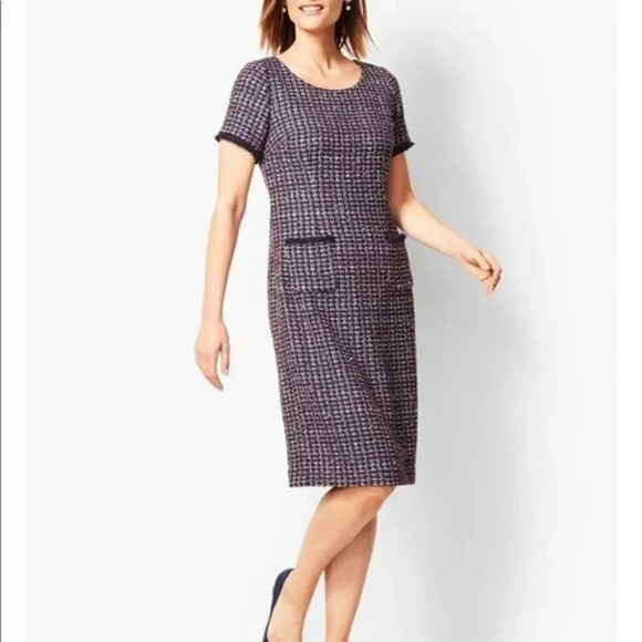 Talbots TWEED FRINGE SHIFT dress - Picture 2 of 12
